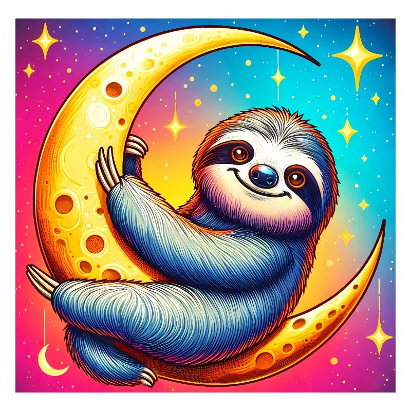 Sloth sleeps on the Moon