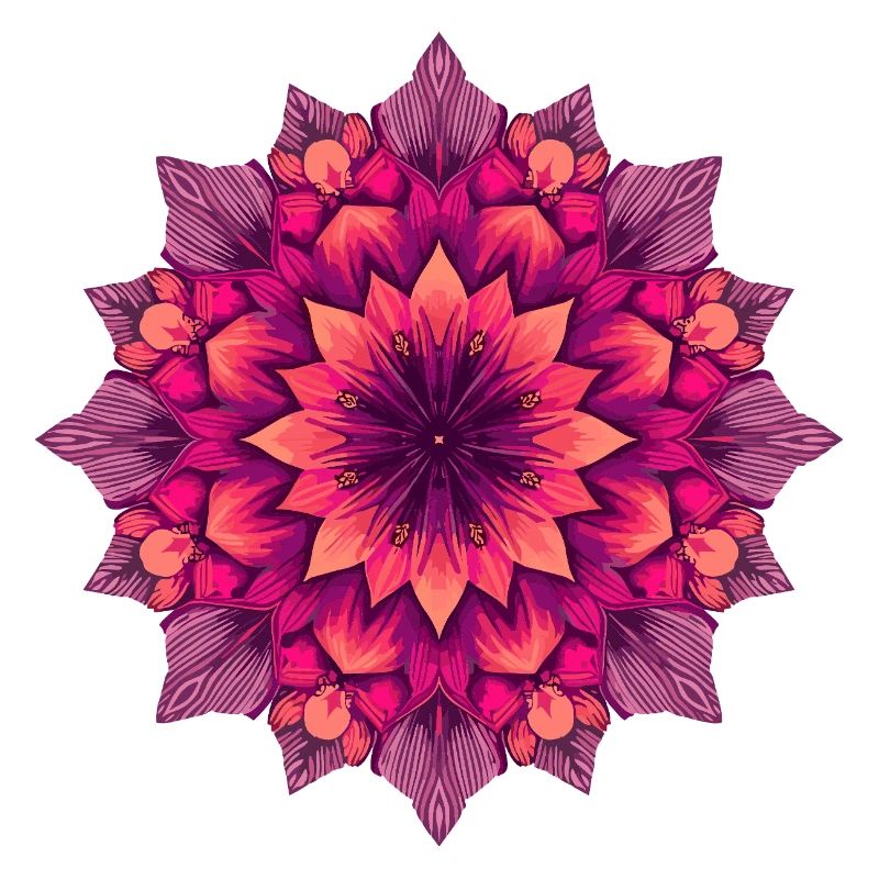 Mandala de Fleurs Kaléidoscopiques