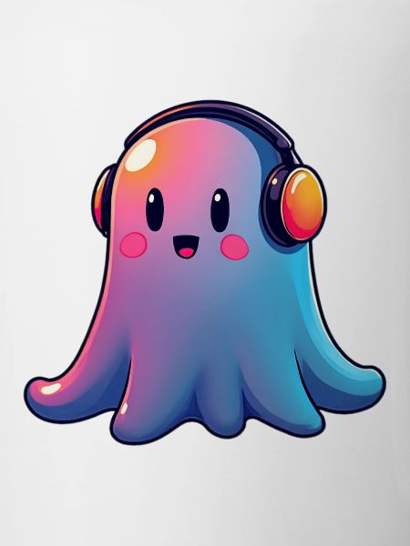 Ghost with headphones