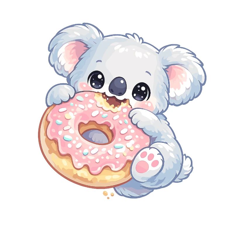 Koala câlin avec un donut