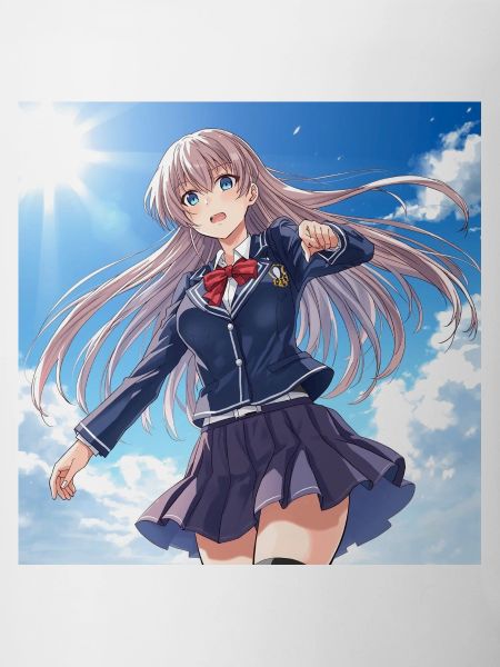 Écolière dans un ciel bleu