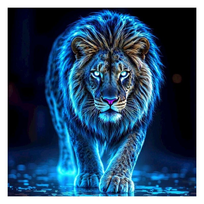 Aura de Lion Bleu Néon