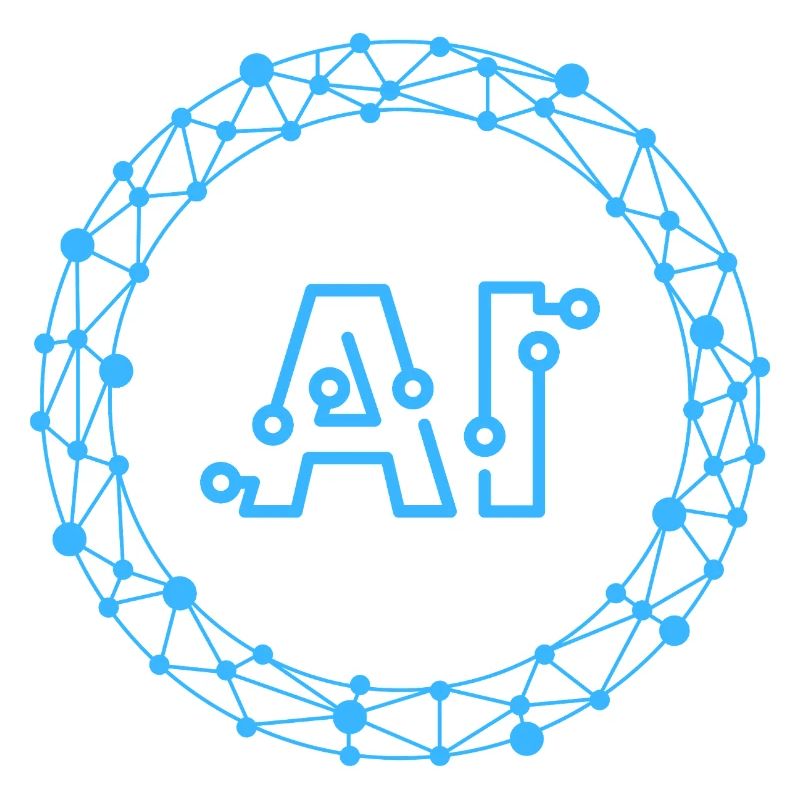 Futuristic AI Data Network Symbol