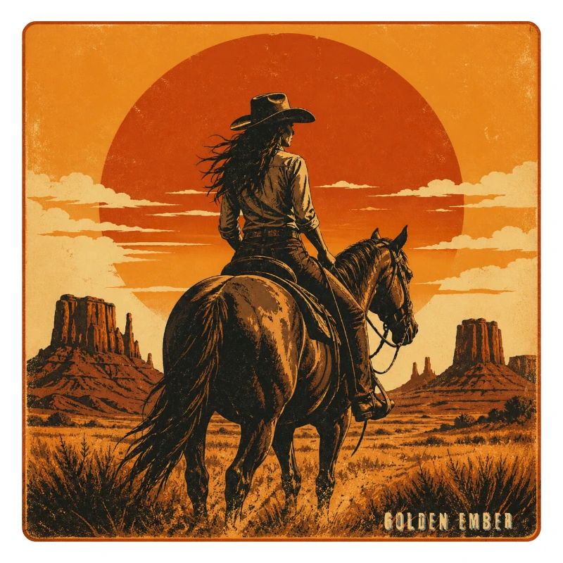 Coucher de soleil du Cheval Braise d’Or