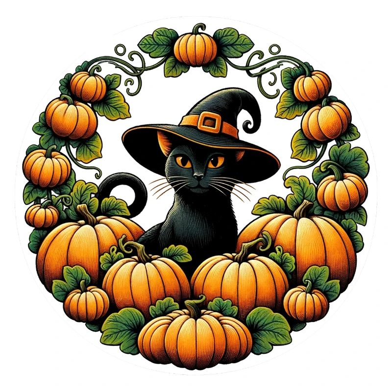 Chat Sorcière du Cercle de Citrouilles