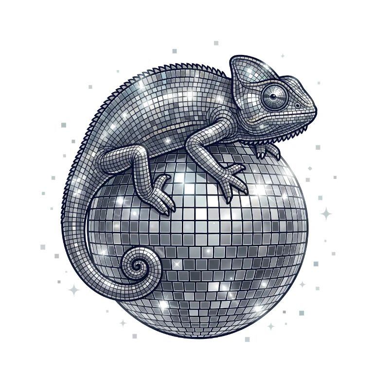 Caméléon sur la boule disco