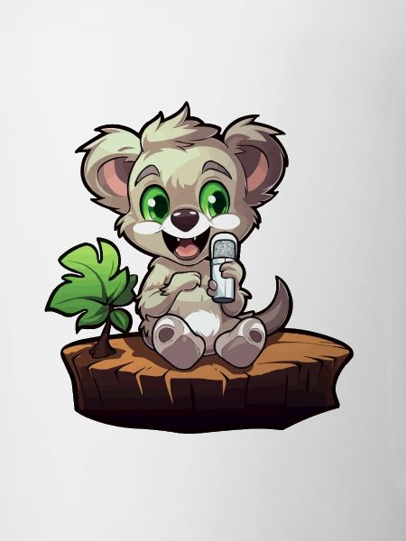 Small koala on the tree stump