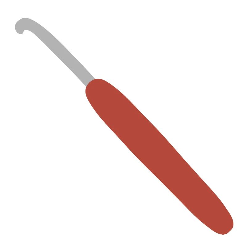 Häkelhaken mit rotem Griff