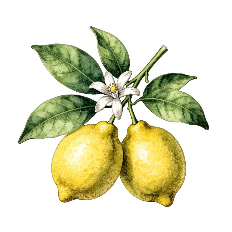 Citronniers Botaniques Aquarelle