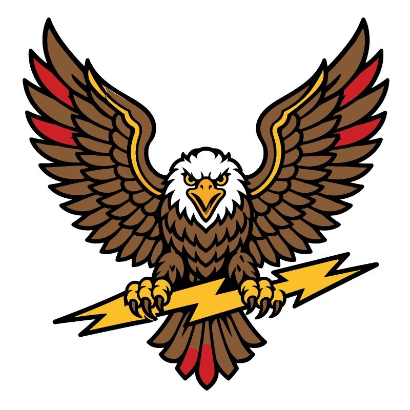 Alter-Schule-Tattoo-Stil Lightning Eagle