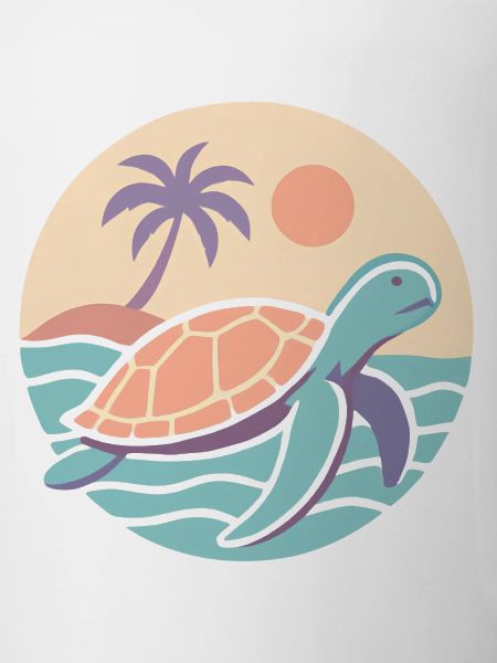 Retro turtle on the beach