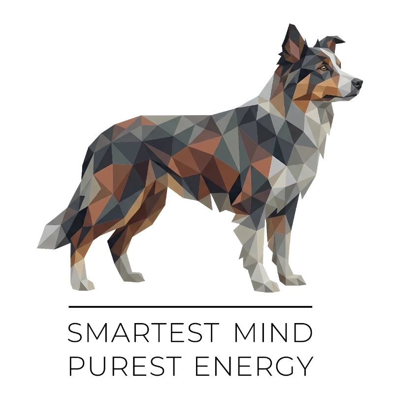 Border Collie Low-Poly Art - Smartest mind