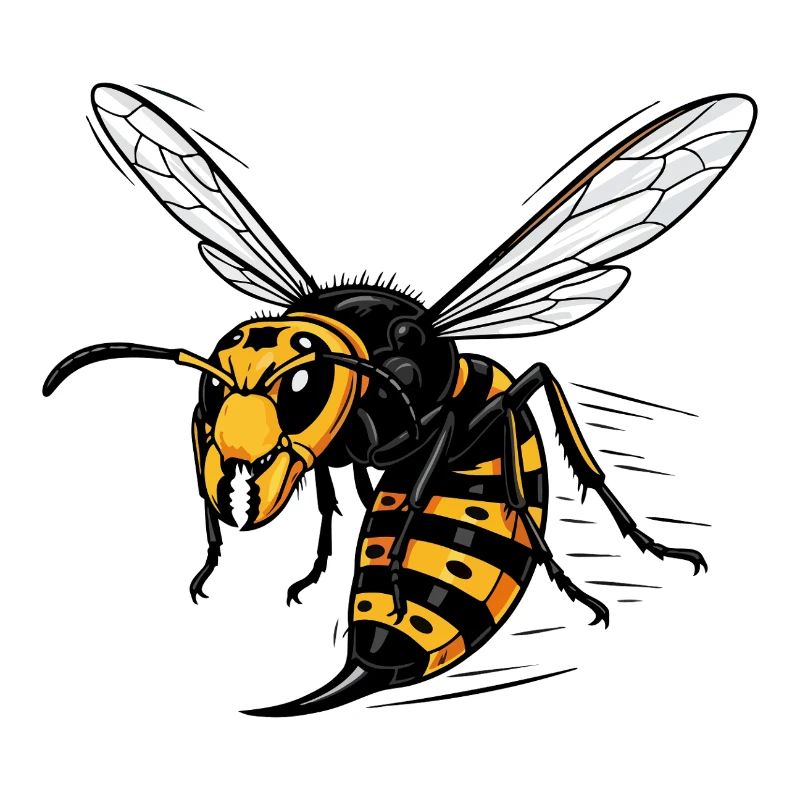 Frelon Géant Danger Sting Giant Hornet Noir