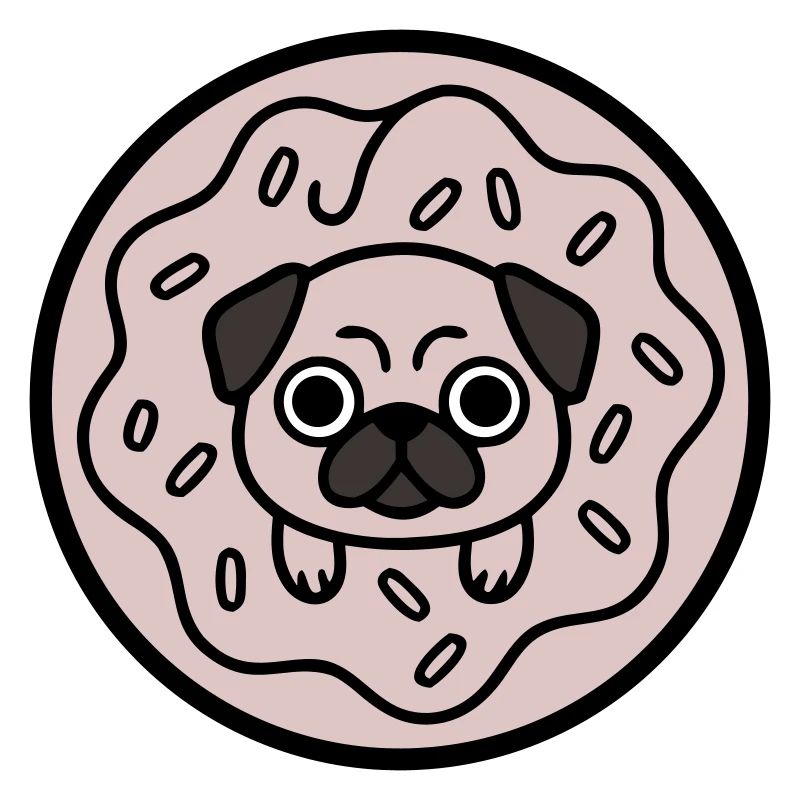 Mops Hund Donut Süßigkeiten