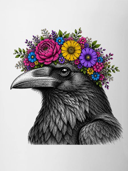 Crow's Head with Flower Crown