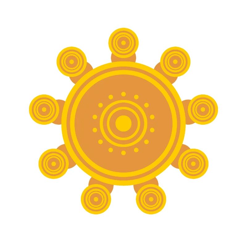 Central orange mandala sun