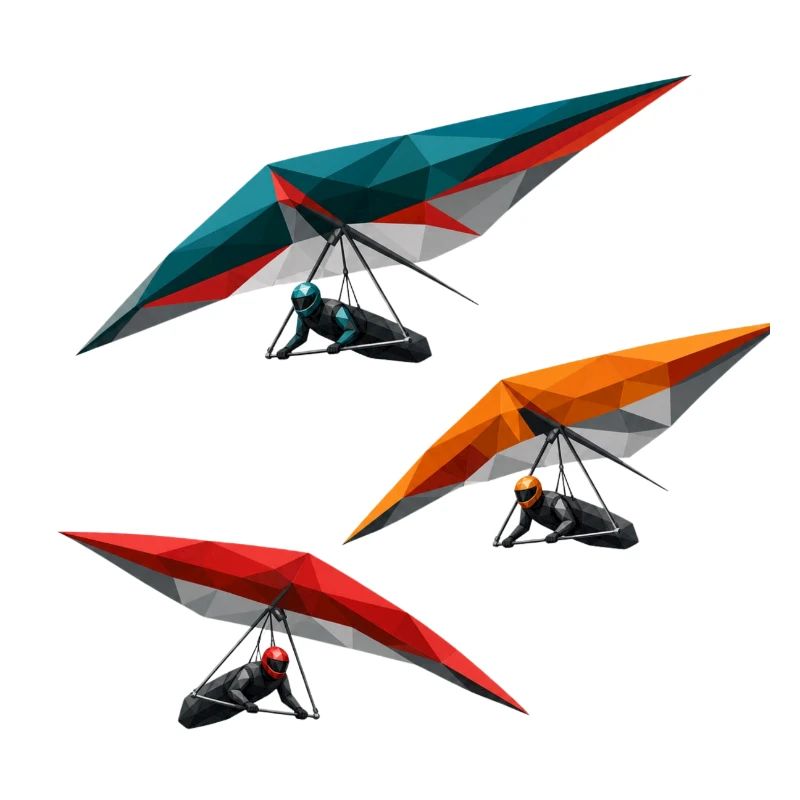 Trio polygonal des deltaplanes