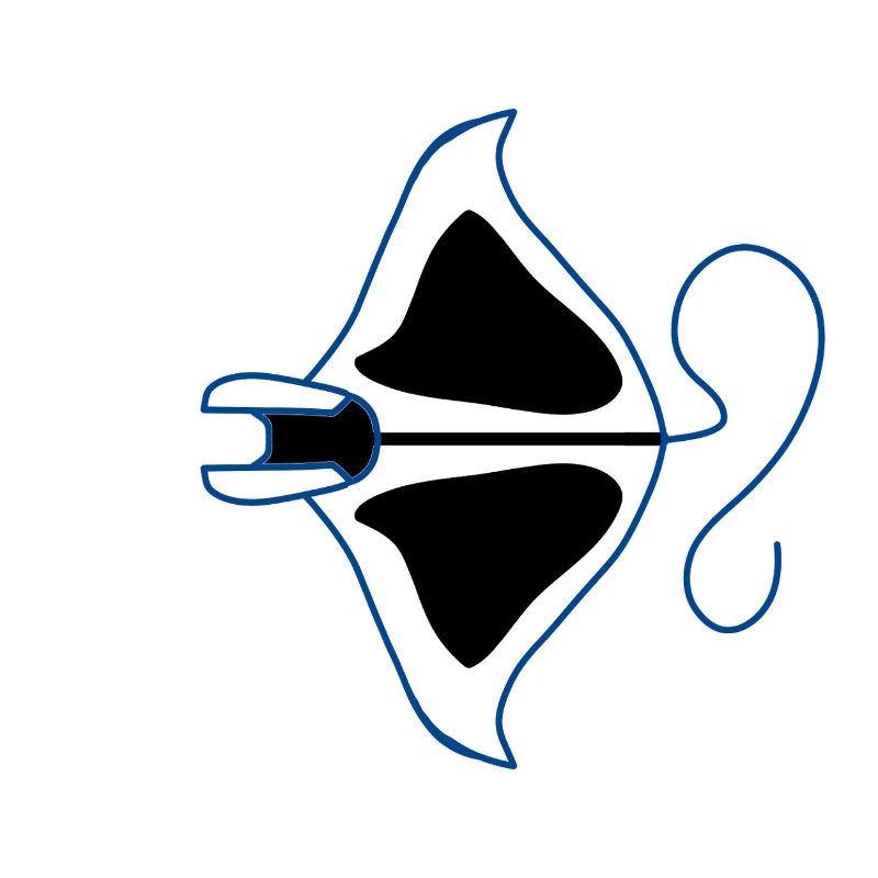 Blue outline manta silhouette