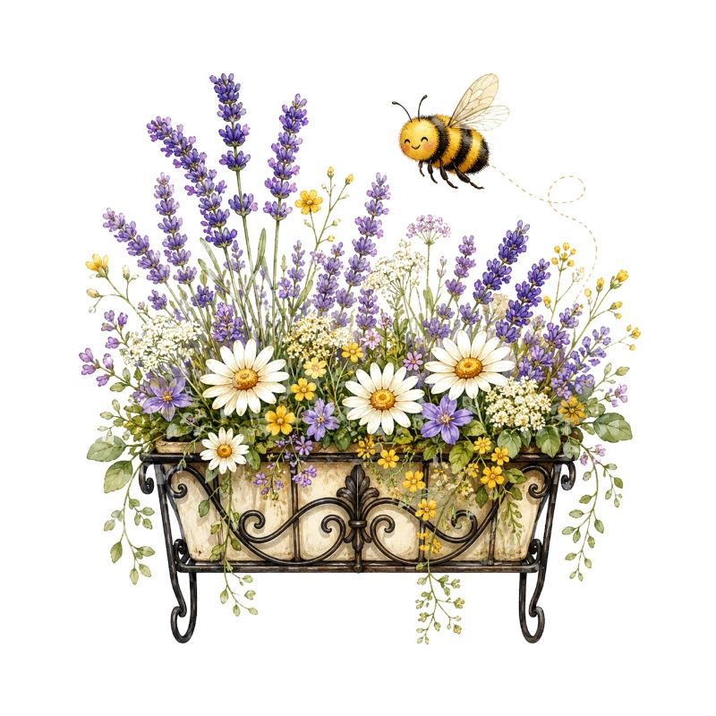 Bee-friendly flower box