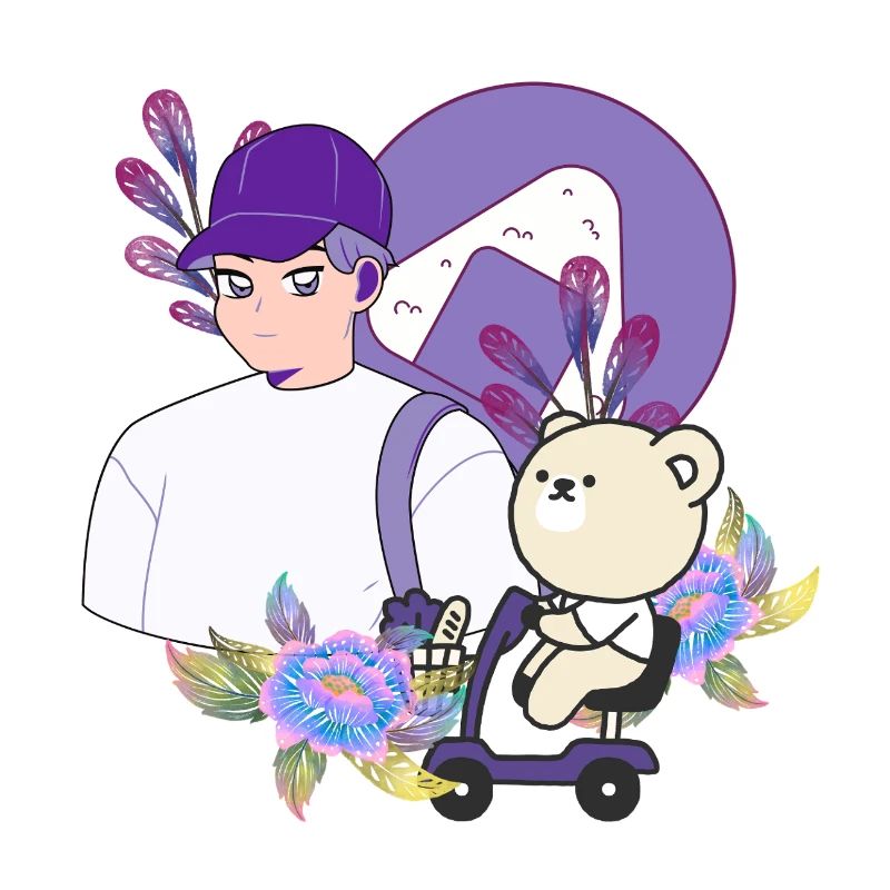 Onigiri Snack & Bear sur scooter de mobilité
