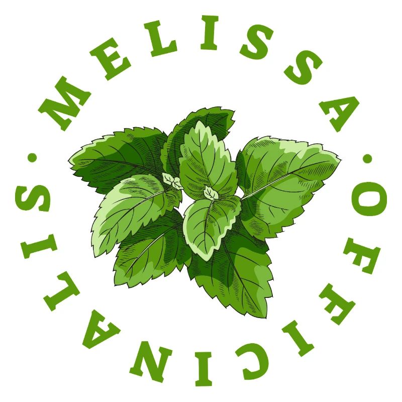 Lemon Balm Leaf Circular Emblem