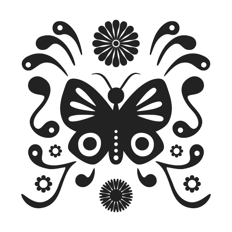 Boho butterfly L matte black