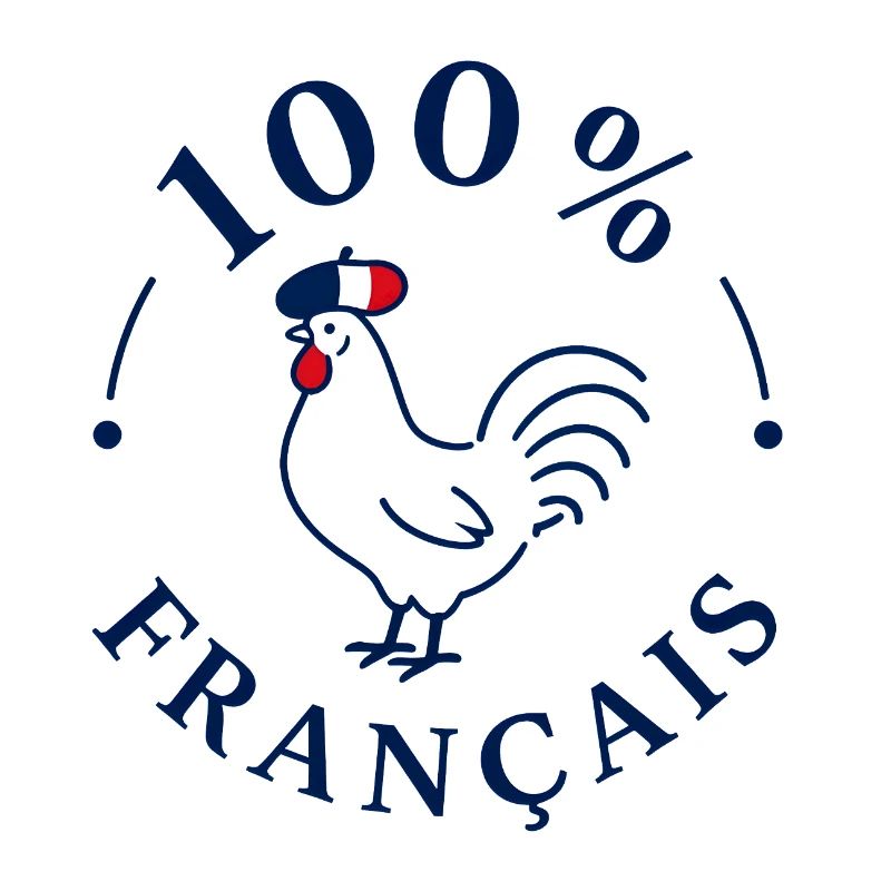 Coq 100% Français avec béret drapeau