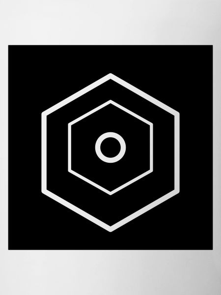Multi-tiered hexagon logo black