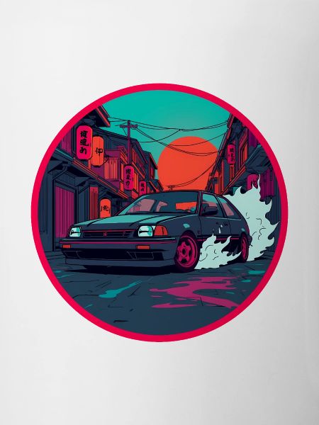 Retro 80er Midnight Alley Hatchback-Kunst