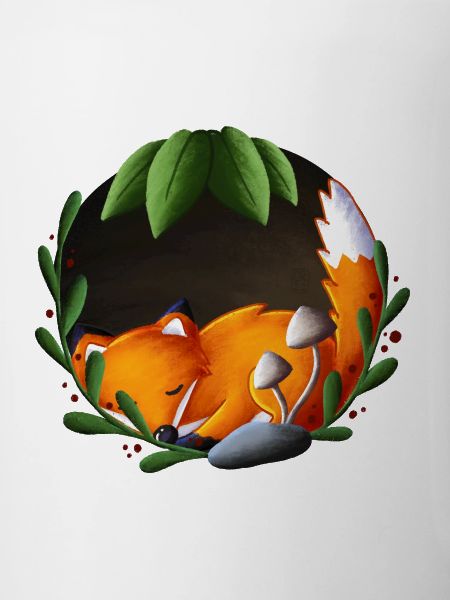 Sleeping fox in the green circle