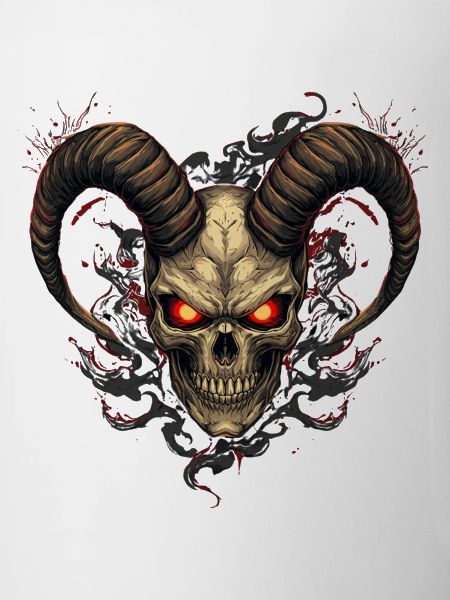Infernal skull with horns