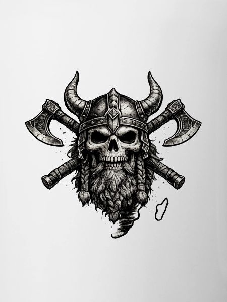 Viking Skull Crest with Axes