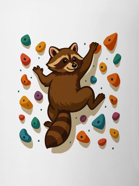 Kletternder Waschbär: Kunstvolles Bouldern