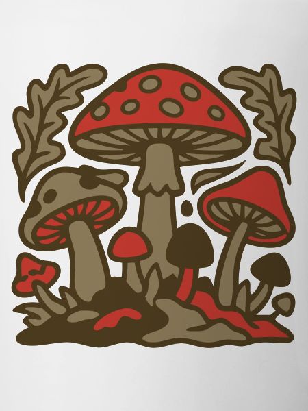 Forest Mushrooms Nature Graphic