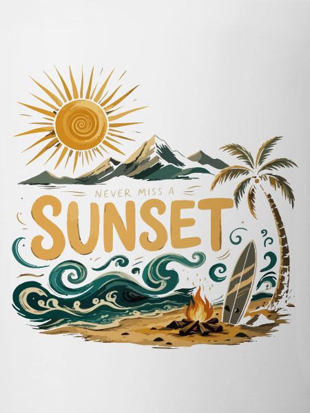 Sunset on the beach surf