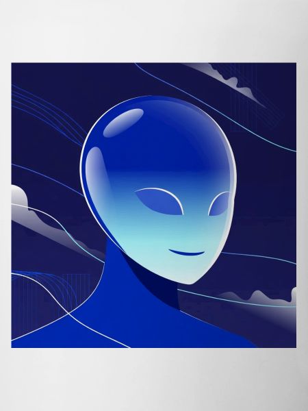 Blauer Alien Blick Maskenkunst