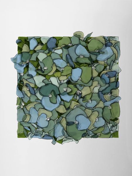 Blue Hydrangeas – Modern Floral Illustration