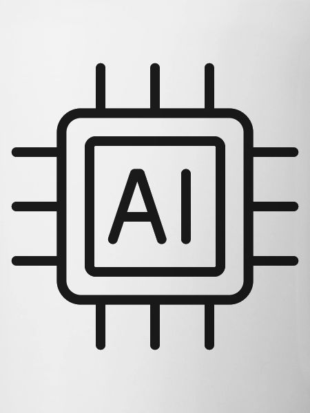 KI-Mikrochip-Liniensymbol