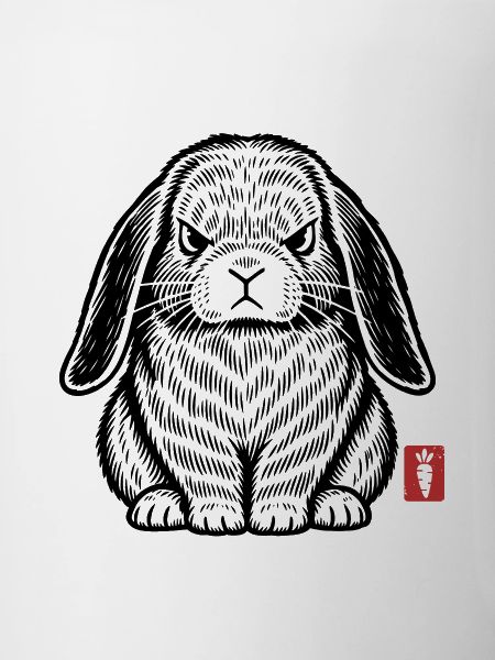 Wütender, grummeliger Hase