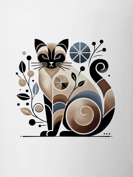 Beige-blaue abstrakte Siamkatze