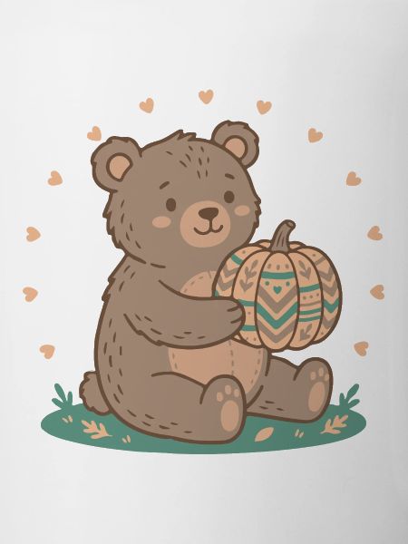 Teddybär mit Kürbiskuchen
