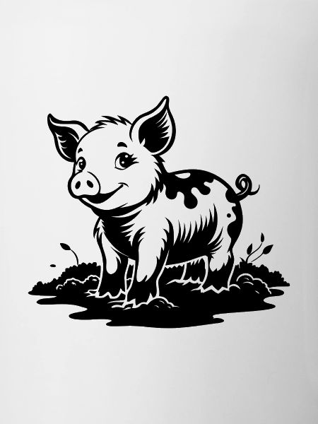 Ferkel im Schlamm