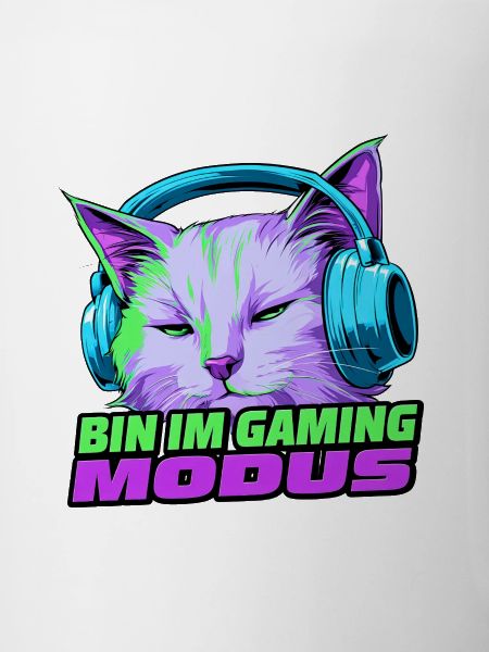 Gaming-Modus Katze mit Kopfhörer