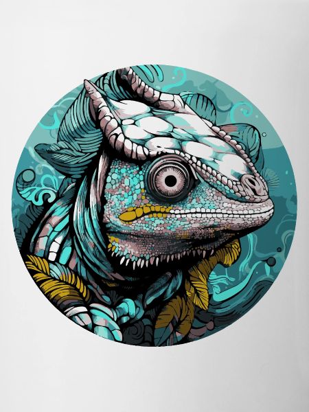 Chamäleon Kopf Türkis Illustration