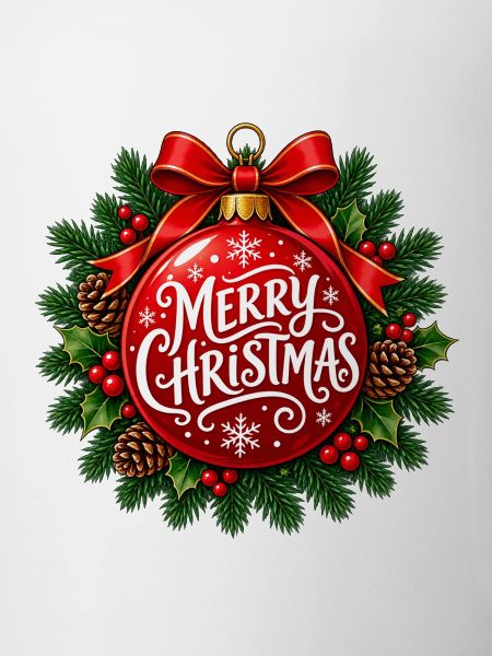 Frohe Weihnachten – Rote Weihnachtskugel