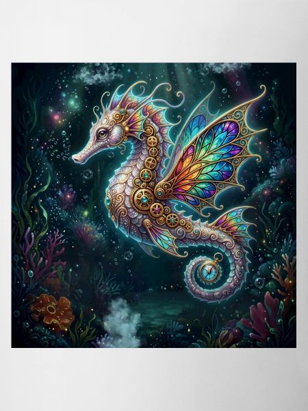 Steampunk-geflügeltes Seepferdchen