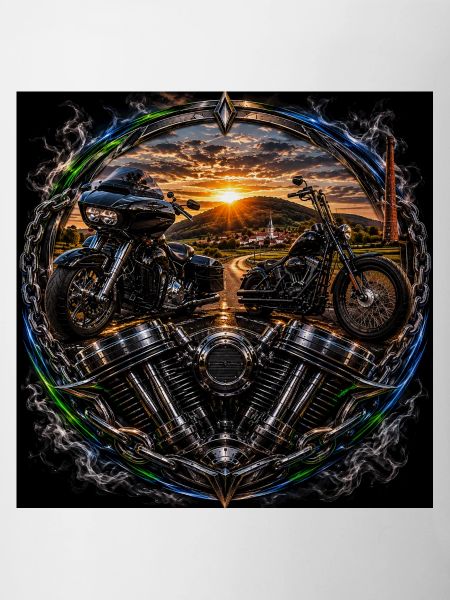 Sonnenuntergangs-Motorradkreis