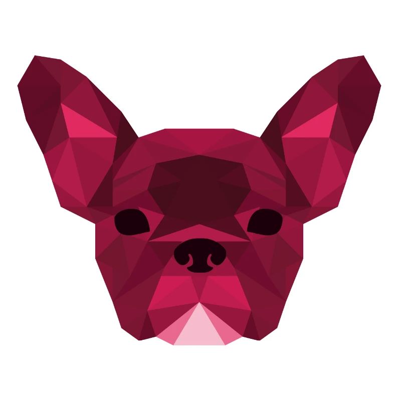 Low Poly Frenchie pink