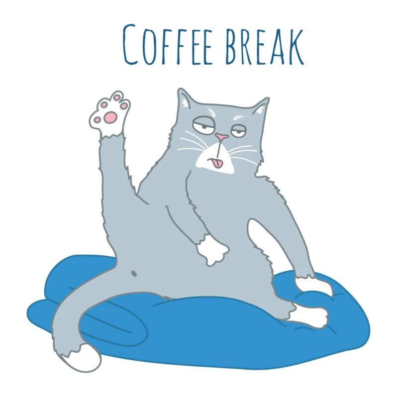 Funny Cat Coffee Break