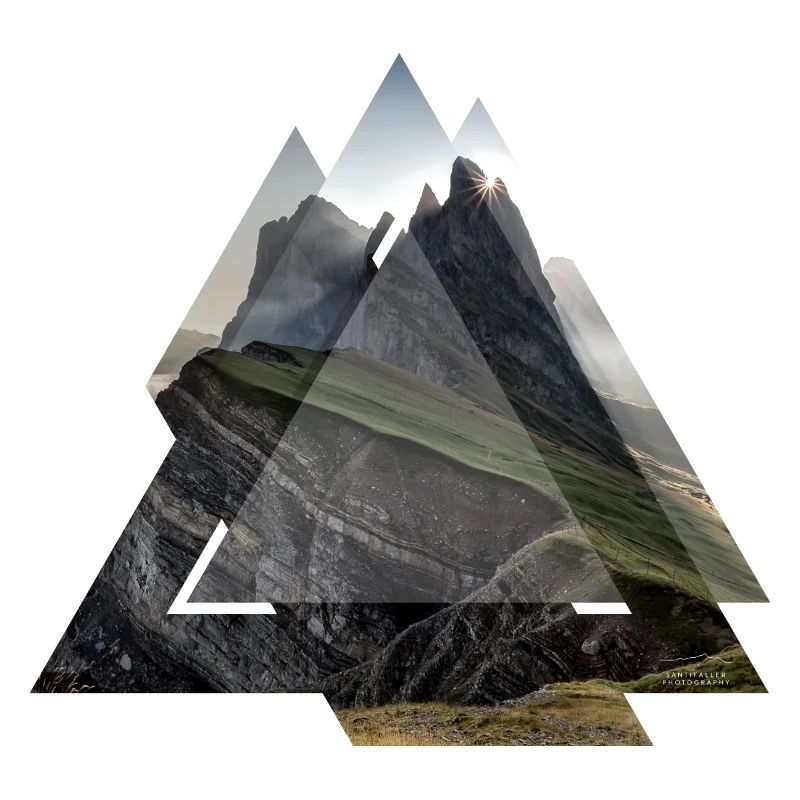 Paysage de géométrie triangle Dolomites